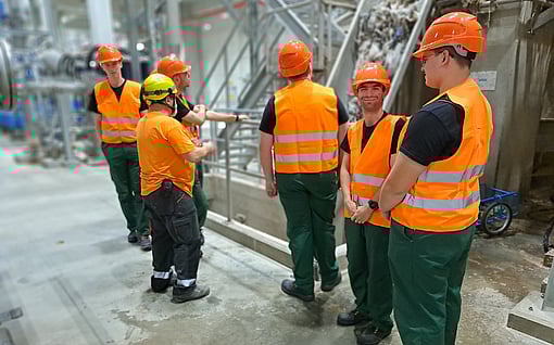 Students on the mill tour